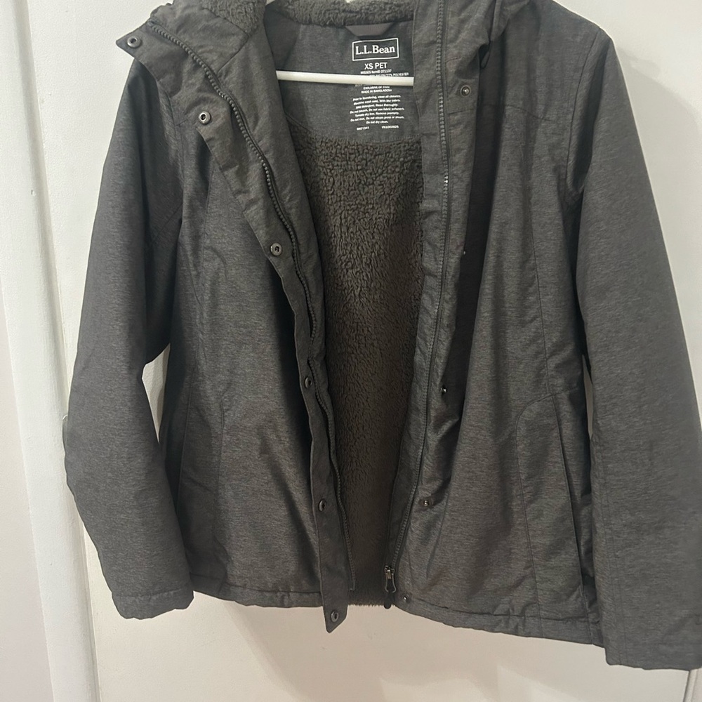 L.L. Bean Charcoal Fleece-Lined Jacket
